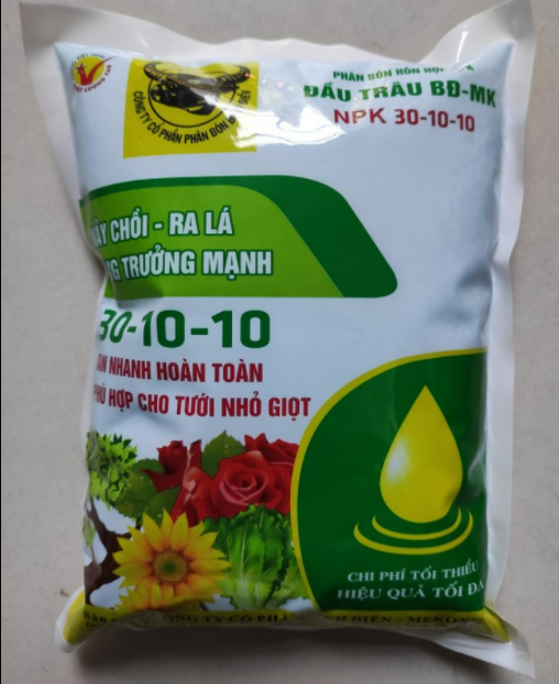 Phân bón Npk Đầu Trâu Bình Điền 30-10-10 Gói 1Kg