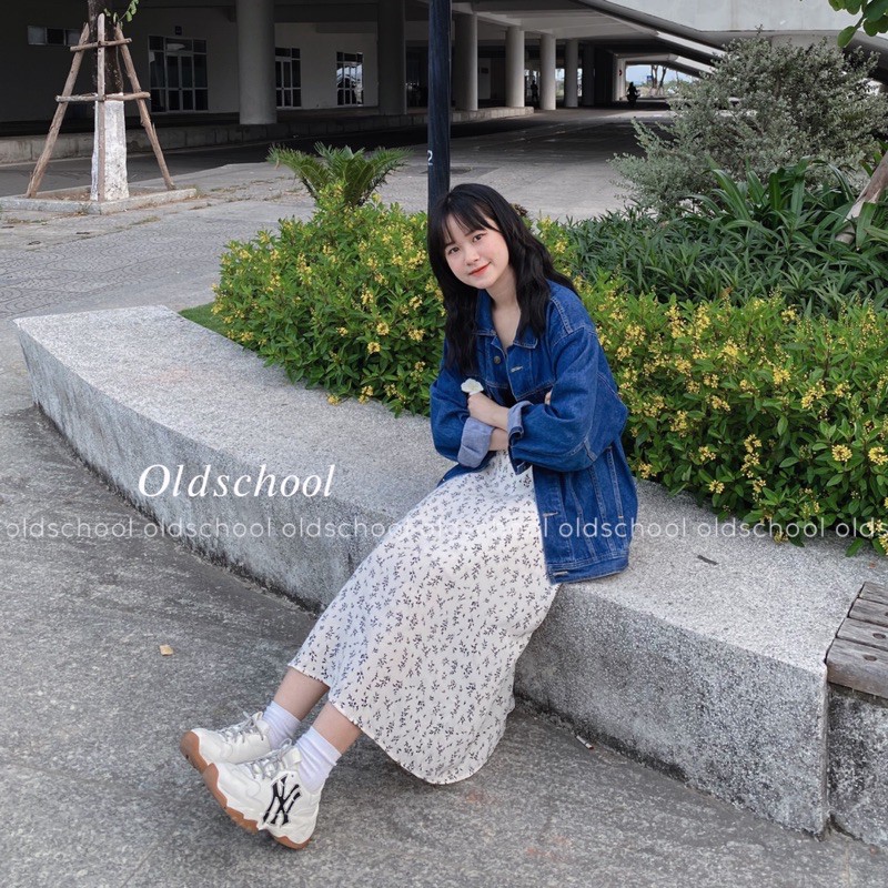 (Oldschoolcloth)CHÂN VÁY HOA ULZZANG CẠP CHUN (ảnh thật/sẵn)