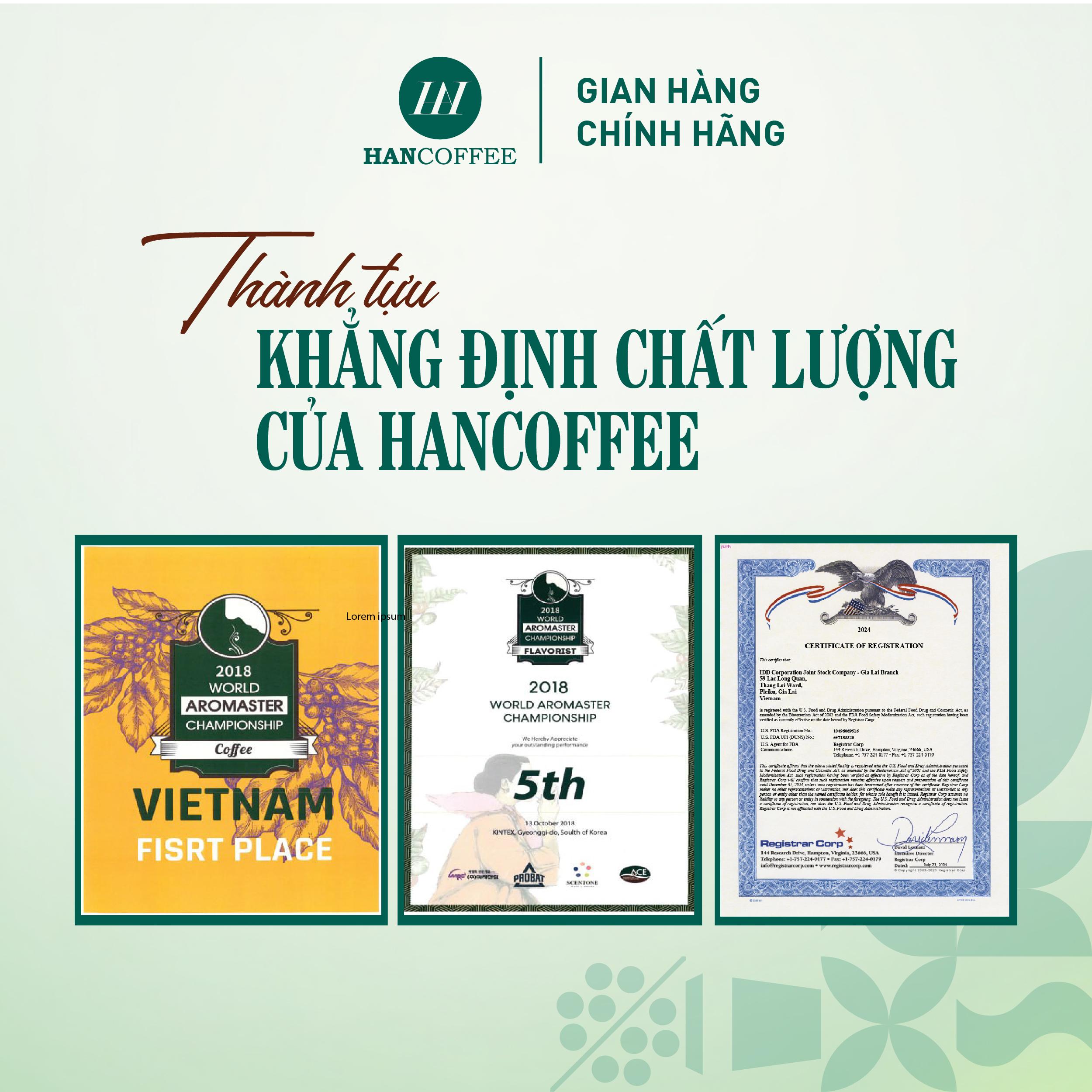 [ Tặng phin inox]  Cà phê pha phin/ pha máy HANCOFFEE Traditional 1KG cà phê nguyên chất