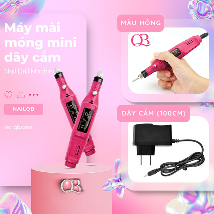 Máy mài móng mini - máy dũa móng tặng kèm bộ 6 đầu mài (bảo hành 30 ngày)