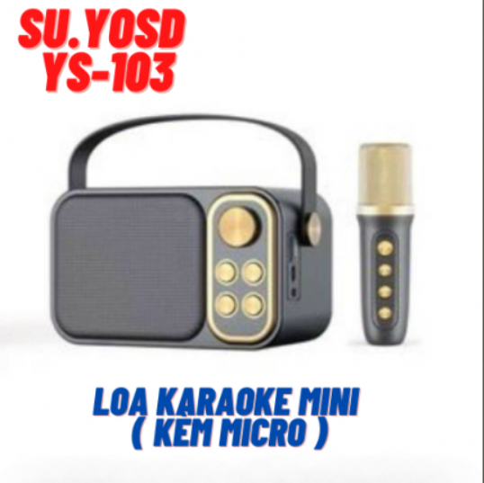 Loa karaoke su-yosd ys 103 kèm mic, loa karaoke di động bluetooth mới nhất 2022 kèm 1 mic không dây hát cực hay. bảo hành 12 tháng