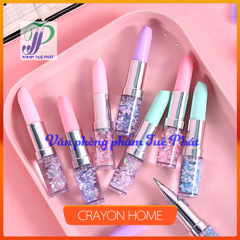Combo 2 cây bút gel mực xanh hình son môi