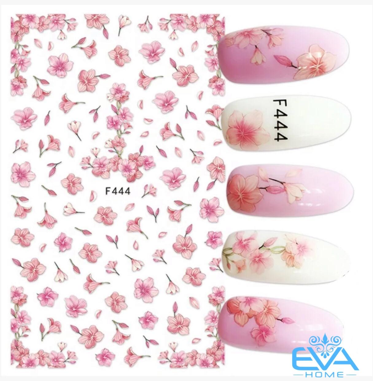 [HCM]Miếng Dán Móng Tay 3D Nail Sticker Tráng Trí Hoạ Tiết Bông Hoa F444