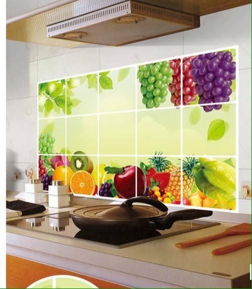 COMBO 2 MIẾNG DECAL DÁN BẾP CÁCH NHIỆT HOA VĂN ĐẸP