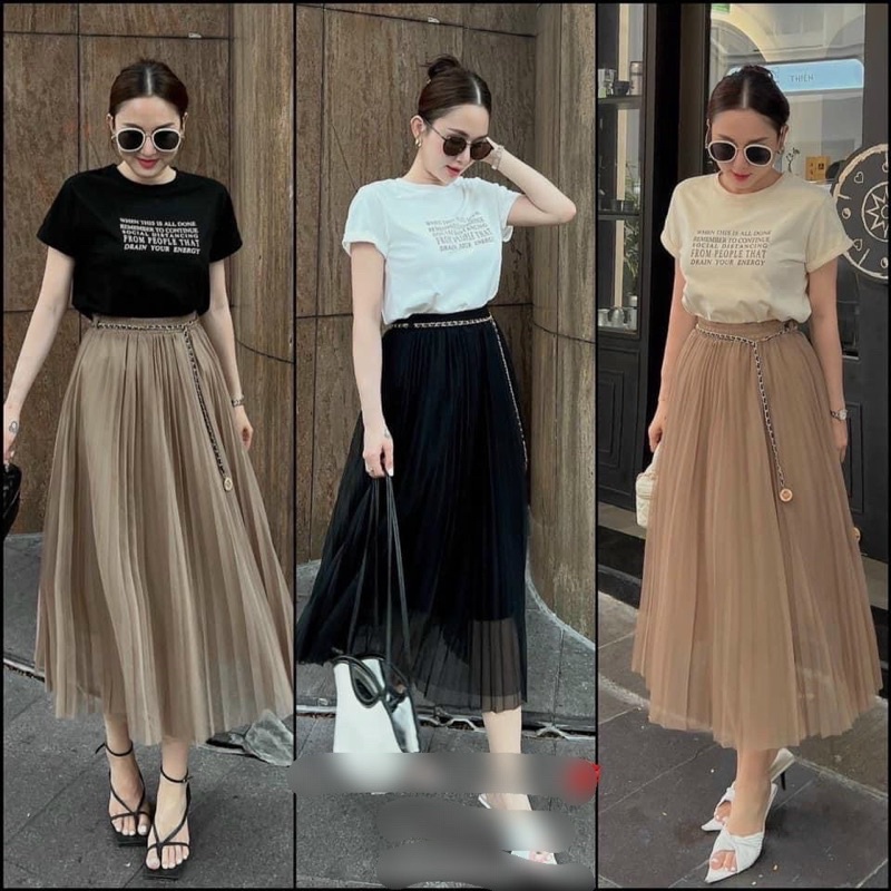Váy voan nữ tặng kèm đai