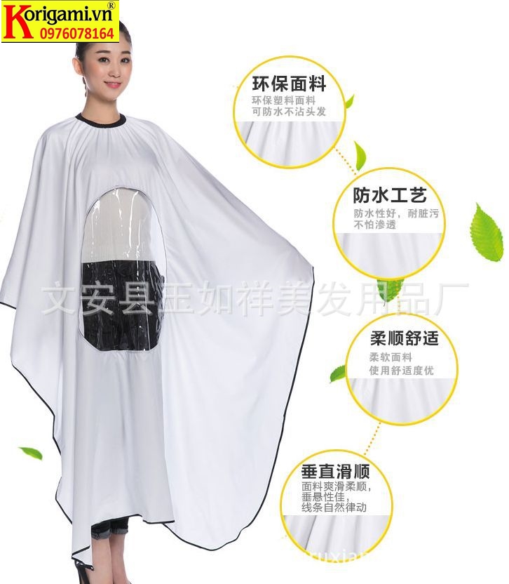 ÁO CHOÀNG CẮT TÓC CÓ KÍNH - Đen