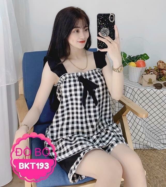 Đồ Bộ Caro đùi Nữ, mặc nhà dễ thương, 36 đến 57kg