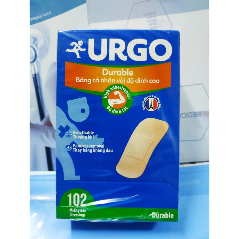 Băng keo cá nhân Urgo Durable Hộp 4 miếng Pháp