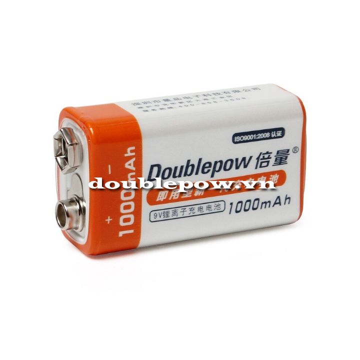 Pin sạc 9V-6F22 Doublepow 1000mAh dung lượng thật