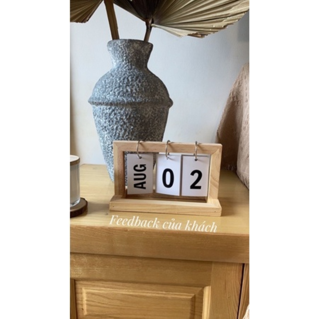 Lịch gỗ để bàn 2022 - Lịch lật số mini trang trí decor