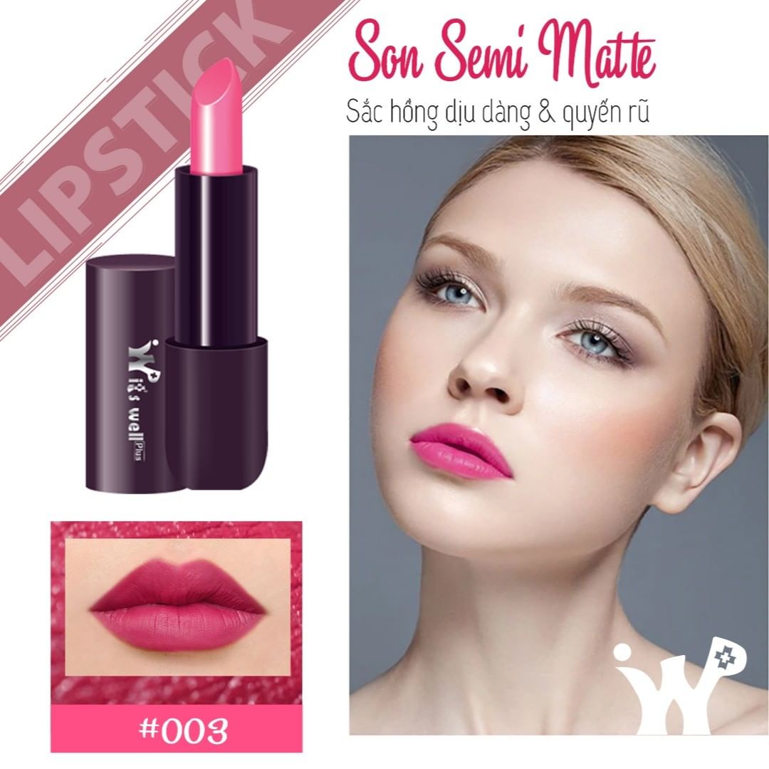 Son Lì Có Dưỡng Semi Matte #03 (Hồng Cánh Sen)