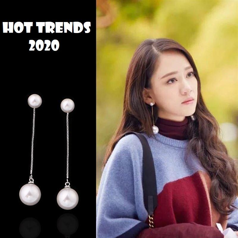 [HCM]Bông Tai  Ngọc Trai Dáng Dài  Tòn Ten  Cá Tính Hàn Quốc  KTDAYLEO2NGOCTRAI06
