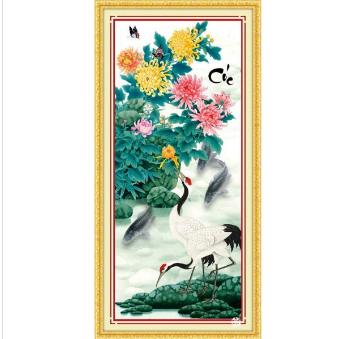 Tranh Thêu Chữ Thập 3D Tứ Quý Cúc 222840 (KHÁCH TỰ THÊU) KT: 41X85CM