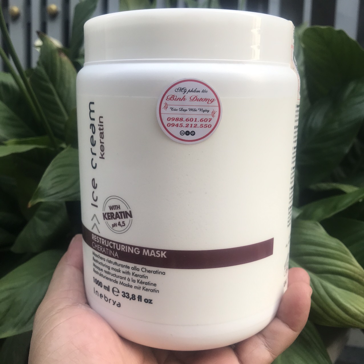Hấp dầu phục hồi dành cho tóc yếu Keratin Inebrya Restructuring Mask 1000ml