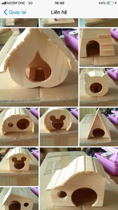 [HCM]Nhà Ngủ GỖ Thông mini cho hamster hoặc trưng bày .
