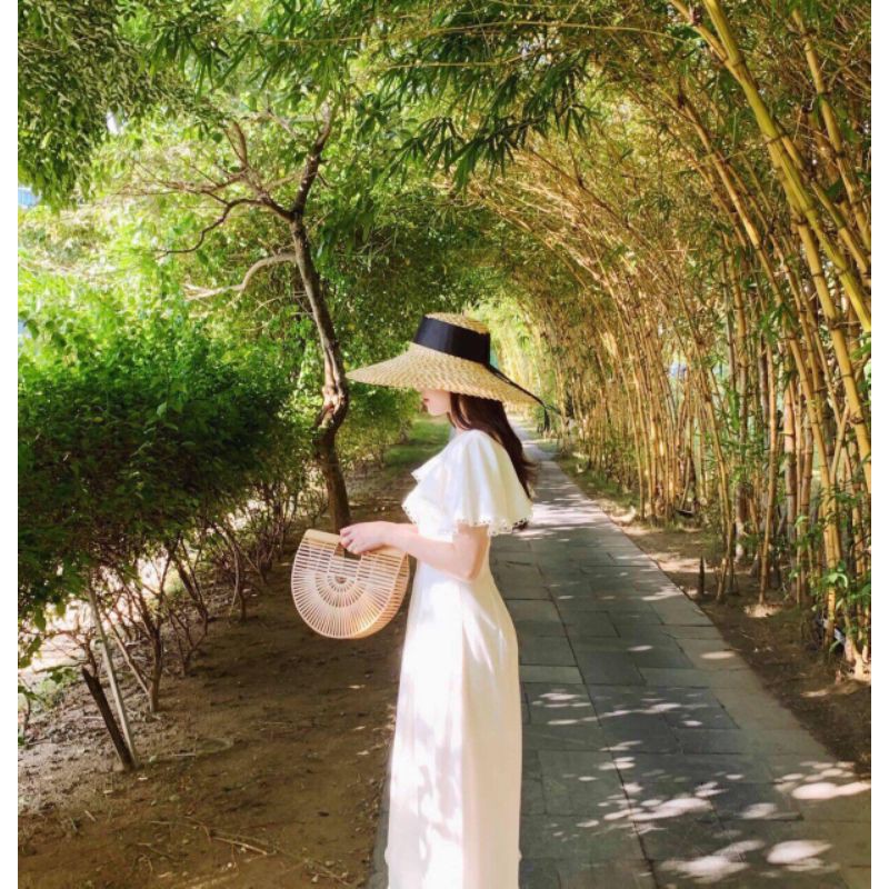 Đầm tiểu thư tay cánh tiên xoè maxi