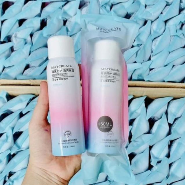 [Hoàn Tiền 8%]Xịt chống nắng trắng da Maycreate 150ml