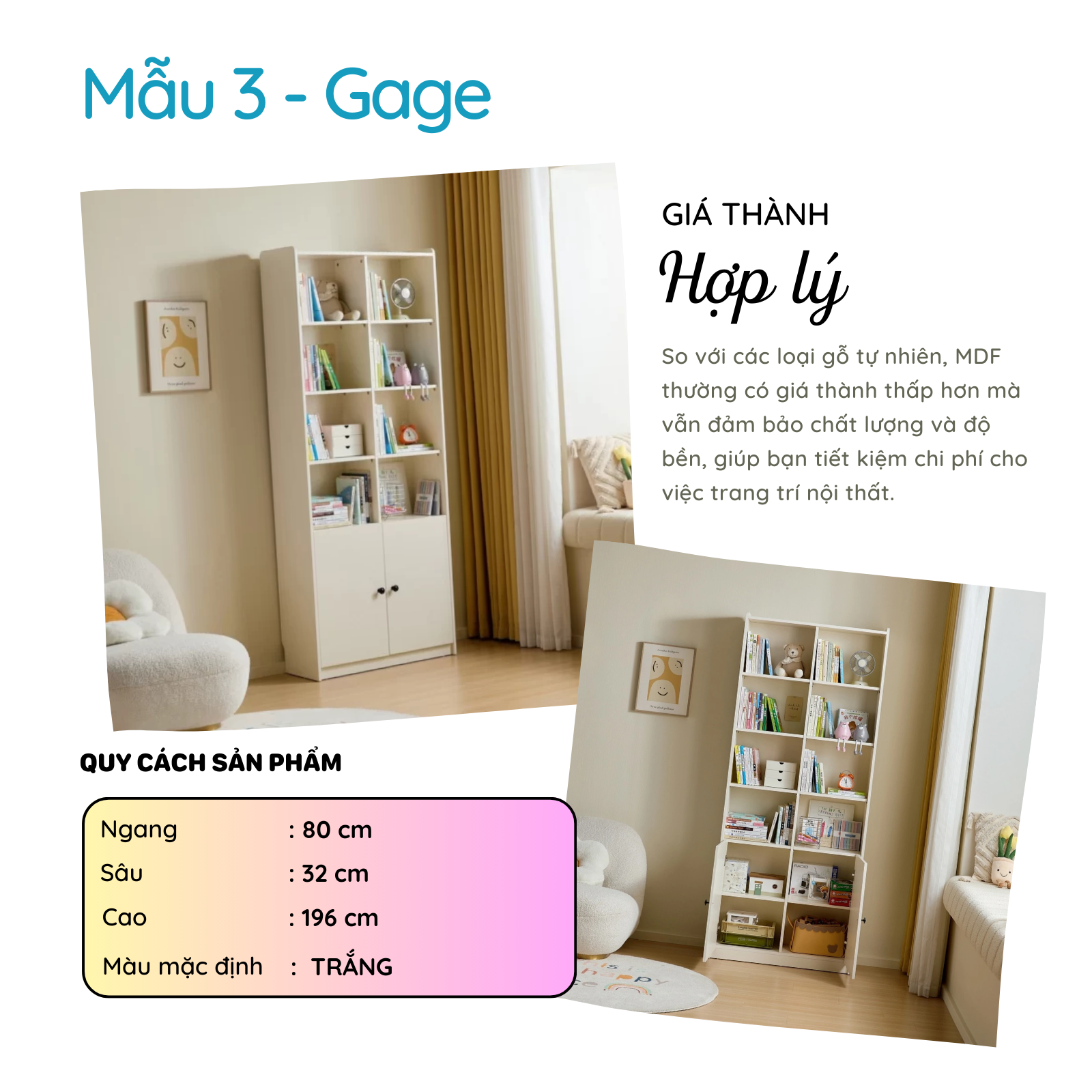 Tủ trang trí thương hiệu SMLIFE (nhiều mẫu, có thể đổi size và màu sắc)