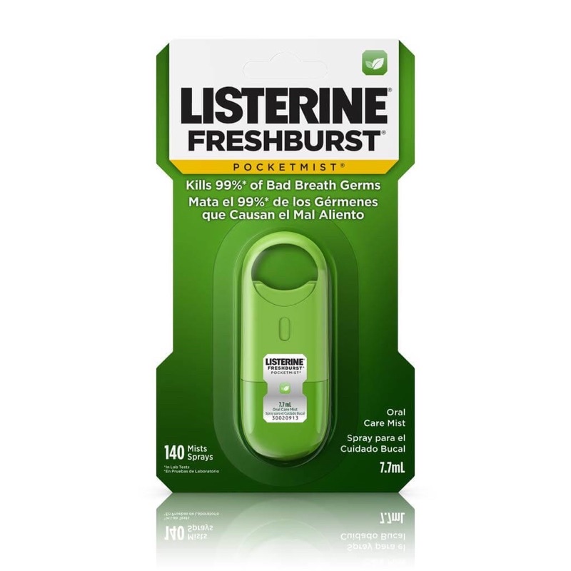 Listerine dạng xịt Mỹ (2 cái x 7.7ml, 2 x 140 lần)
