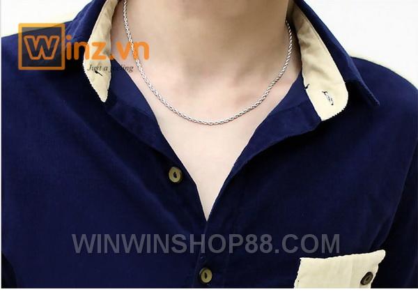 Dây chuyền xoắn 2mm DC06 dài 49 cm (màu bạc)
