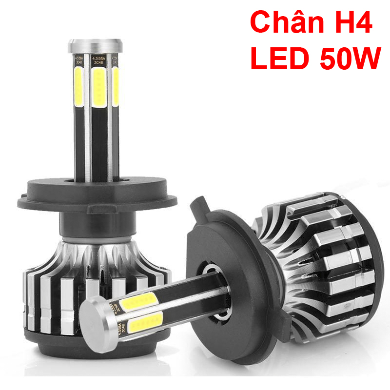 Bóng led cos pha h4 xe máy ô tô siêu sáng m6 50w