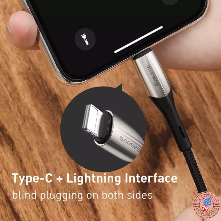 Cáp Sạc Nhanh Type C to Lightning Baseus Horizontal Data PD (20W, Power Delivery Fast Charge, C to iPhone Cable)