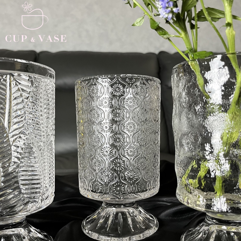 Bình Hoa Thủy Tinh Chân Ly CUP & VASE Cao Cấp Mẫu Mới