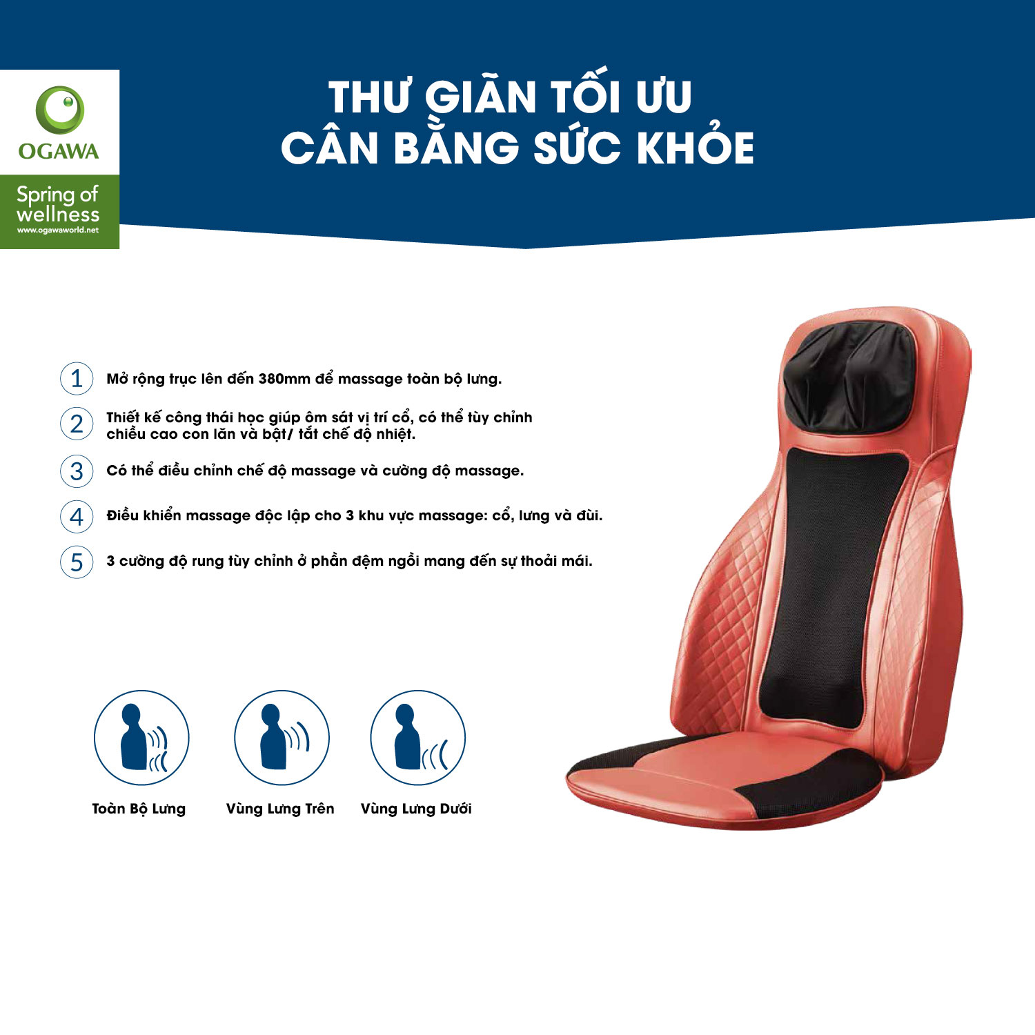 Đệm Massage Di Động OGAWA Estilo Prime Plus