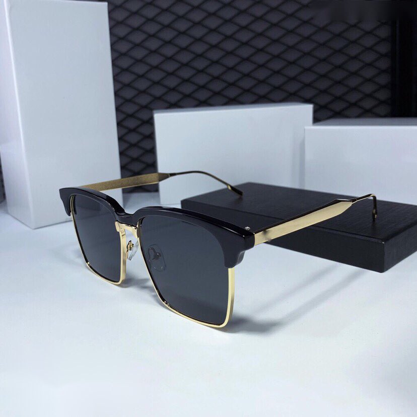 Kính râm Nam Mắt vuông gọng Kim loại thời trang - VSB (ĐEN)