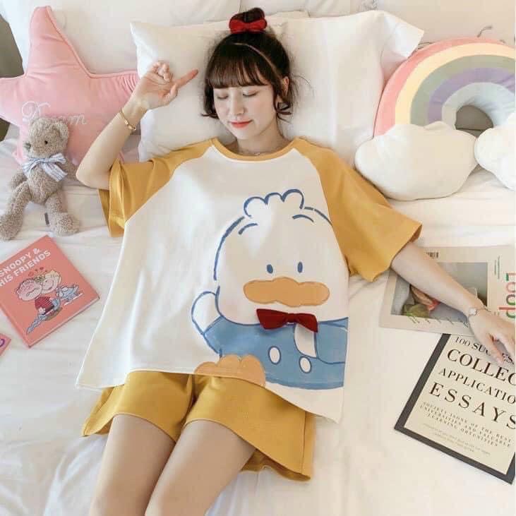 set Bộ đùi họa tiết ngộ nghĩnh in hình ZOZO chất cotton mát mịn, bộ nữ mặc nhà from rộng, áo thun nữ tay lỡ in hình, quần short đùi nữ ống rộng, đồ bộ ngủ nữ hàn quốc, AMELIA, bộ pijama cộc tay nữ, sét bộ đồ dễ thương