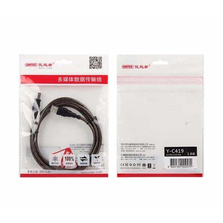 Cáp tín hiệu USB máy in, máy scan 1.8m Unitek Y-C419