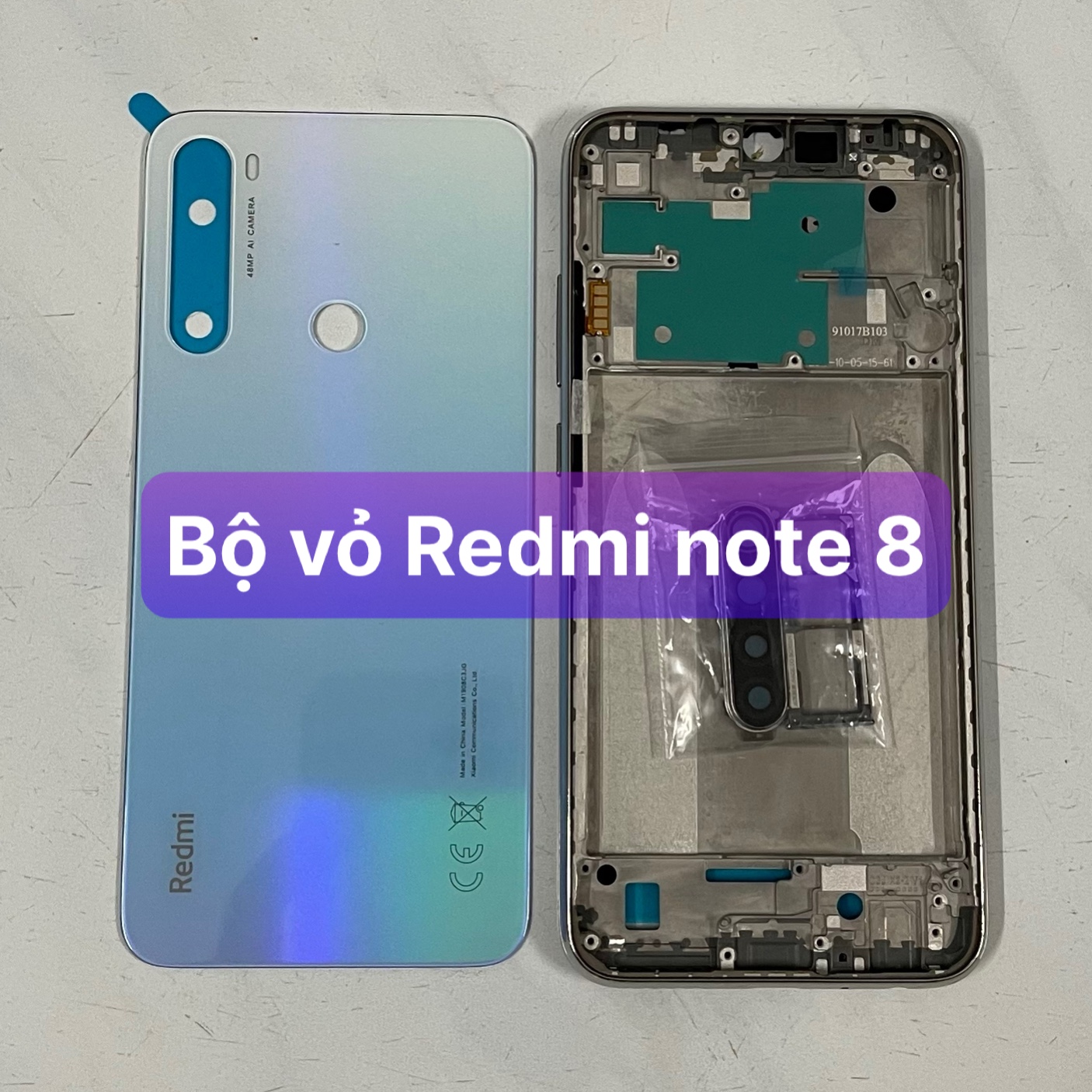 bộ vỏ sườn zin xiaomi Redmi note 8 , kèm khay sim,phím,kính camera