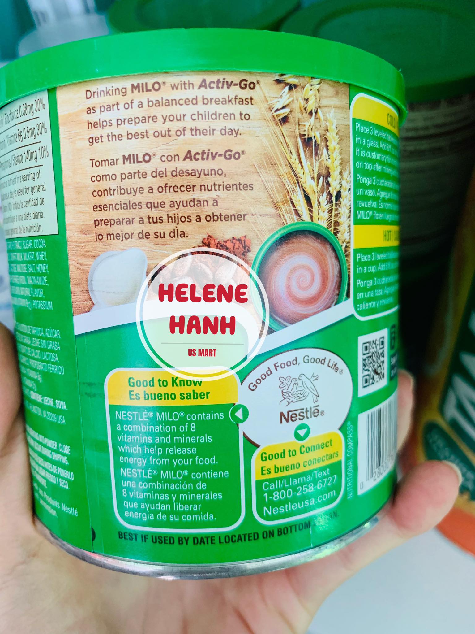 [Bill US] {Hàng Air}Sữa Milo Nestle của Mỹ hộp 400g ( HSD 2/2024)