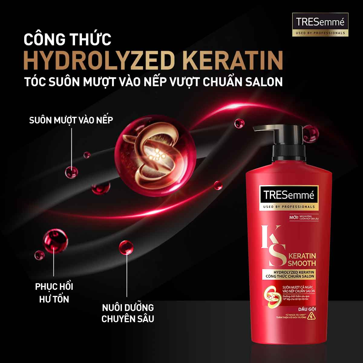 [Hàng tặng không bán - HB Gift] Xịt Bảo Vệ Tóc Tresemmé Keratin Smooth (236ml)