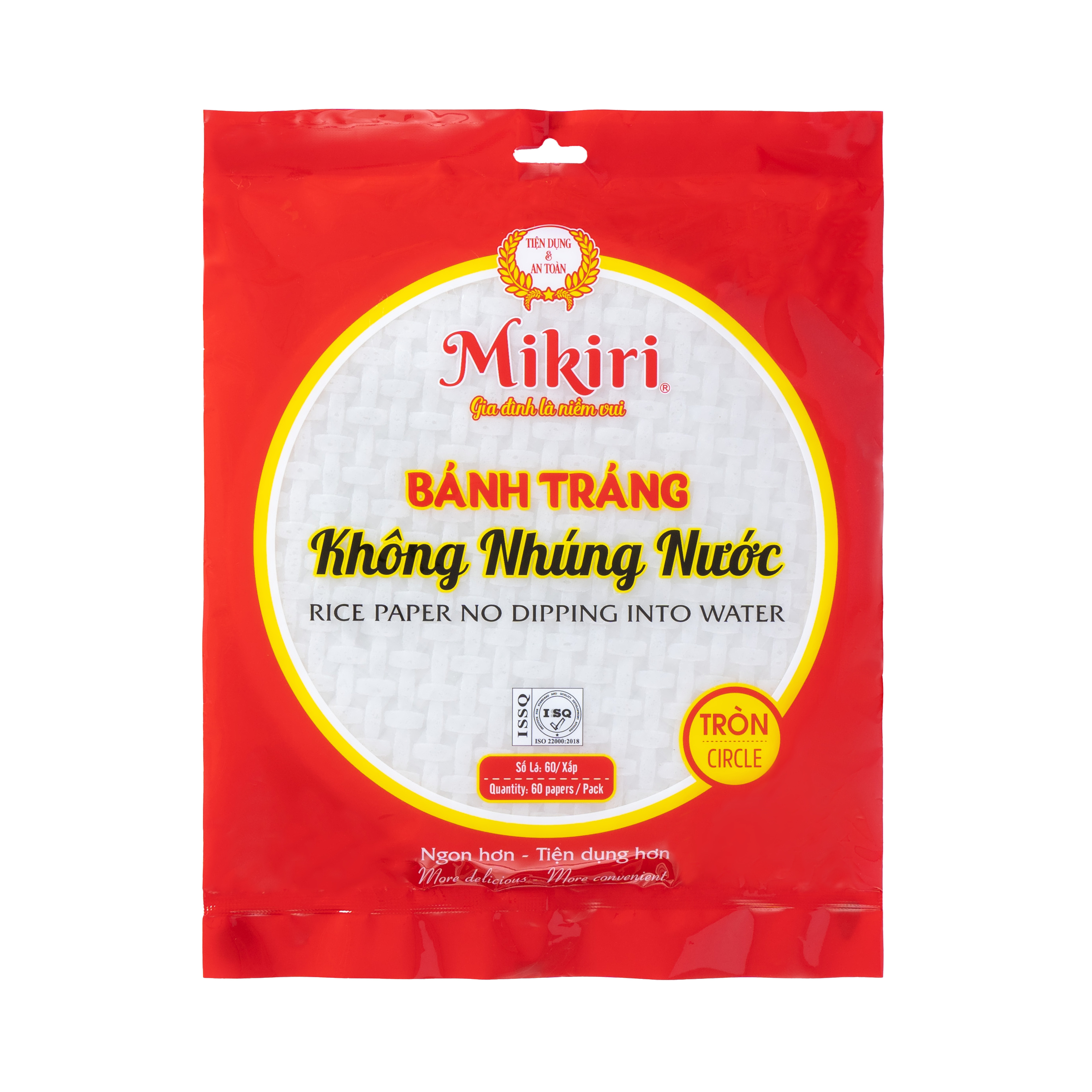 MUA 2 TẶNG 2 - Bộ 4 Bánh tráng Mikiri không nhúng nước vuông tròn lớn - Nguyên liệu cho món ăn thêm ngon
