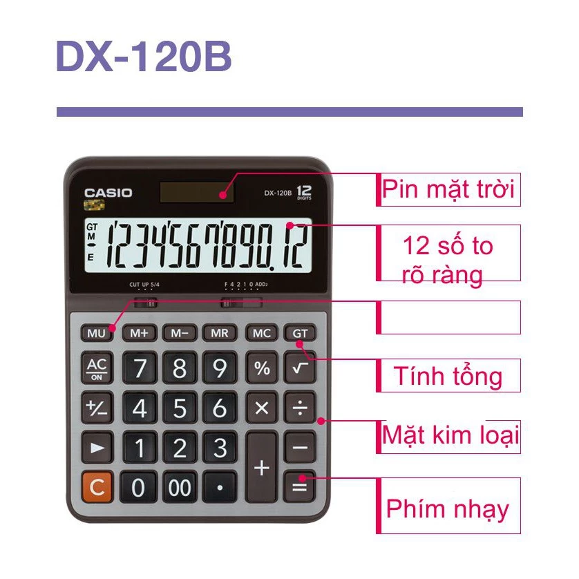 Máy Tính Casio DX-120B CHÍNH HÃNG - Bảo Hành 5 Năm
