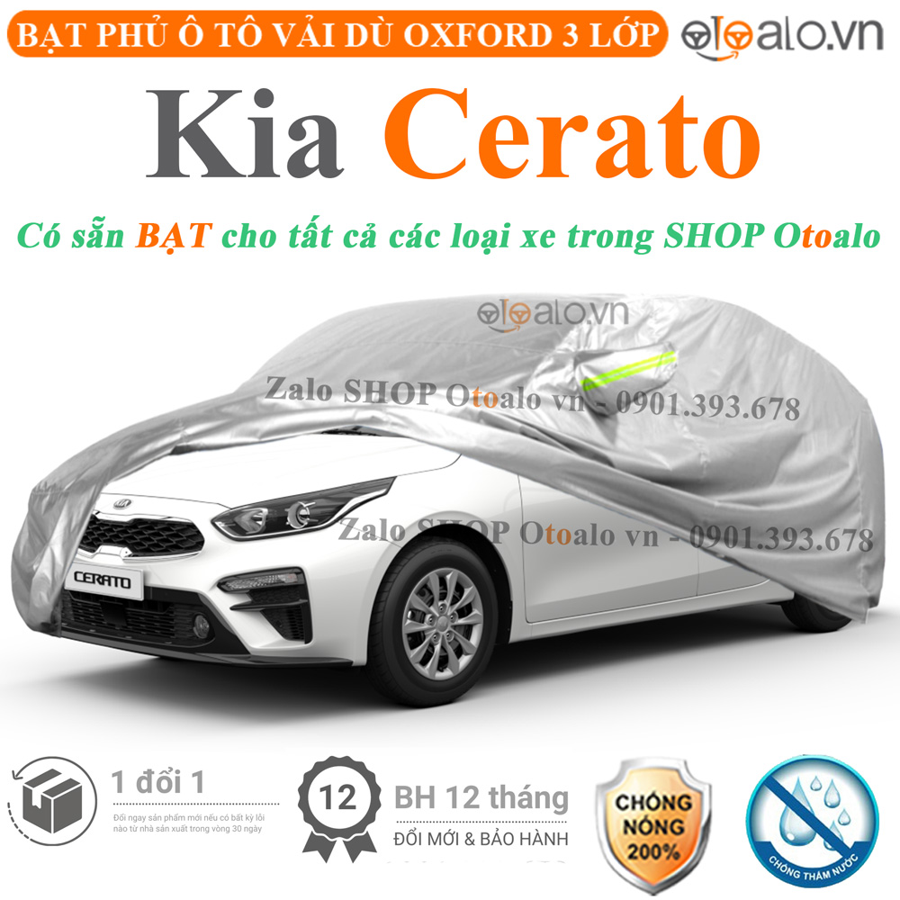 Bạt phủ xe ô tô Kia Cerato chống nắng mưa 3 lớp CAO CẤP - OTOALO