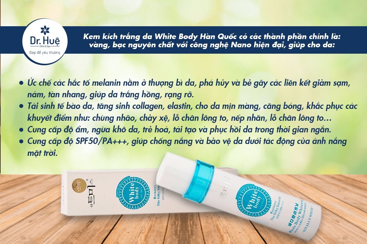 kem body white dưỡng trắng da tức thì hàn quốc