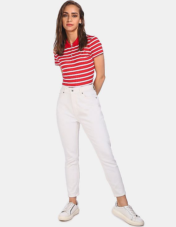 Áo polo sọc nữ Tommy Hilfiger size S (dưới 56kg)
