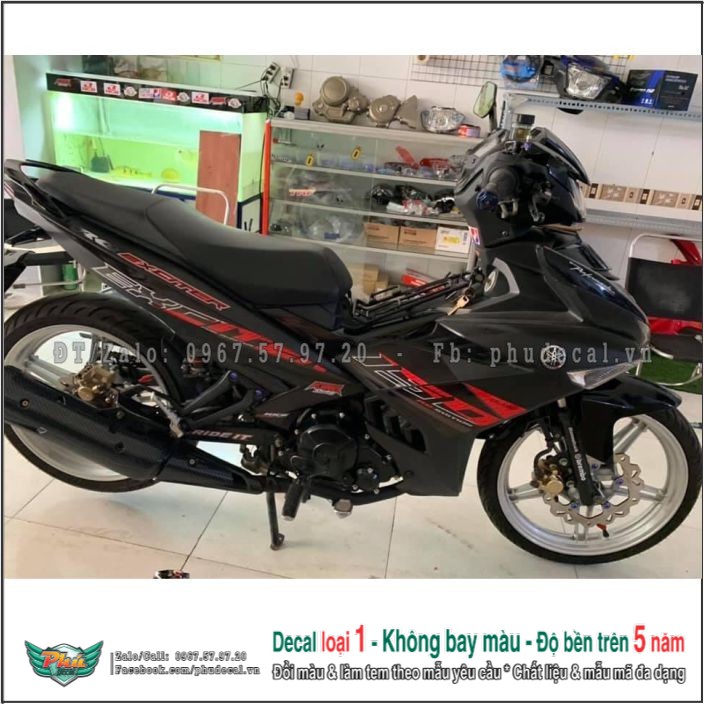 Tem rời ex exciter 150 đỏ đen nhám mẫu mới 2020 hàng loại 1.