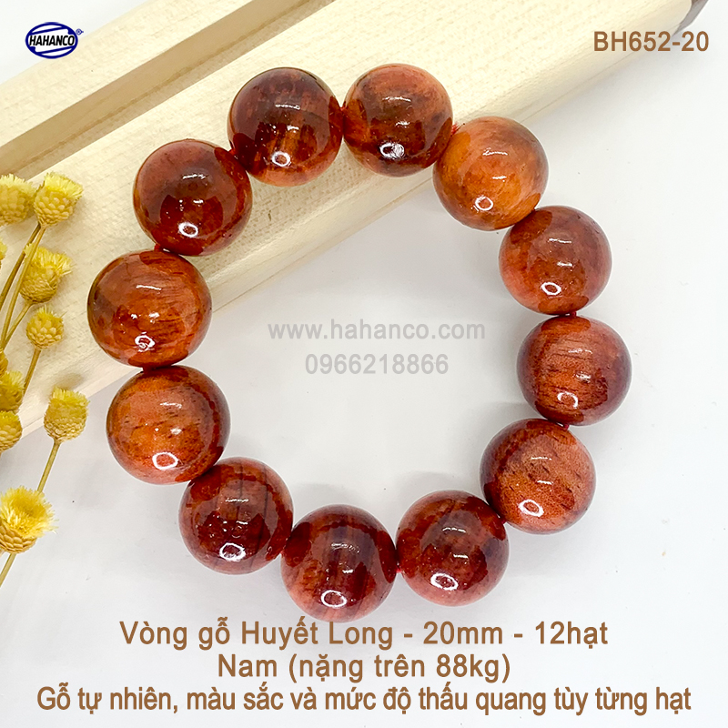 Vòng tay gỗ Huyết Long - Tĩnh tâm - May Mắn - Lưu thông khí huyết - BH652