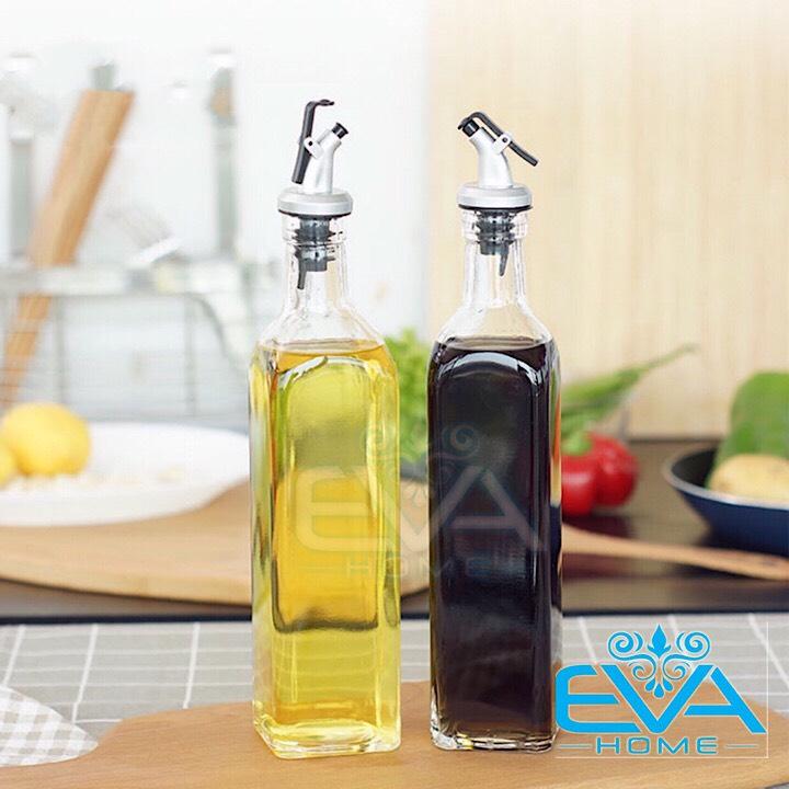 [HCM]Set 2 Chai Thuỷ Tinh Vuông Rót Gia Vị Rót Dầu OiL Can 500 Ml