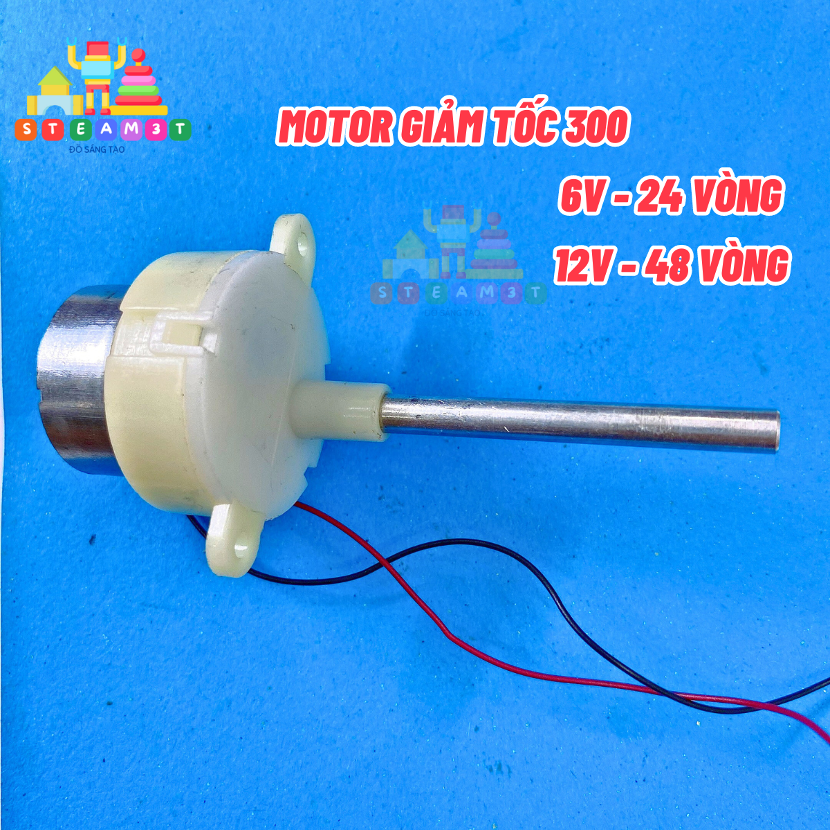 Động cơ motor giảm tốc mini 300 trục dài điện áp 6v - 12v tốc độ 24 - 48 vòng - lk0175