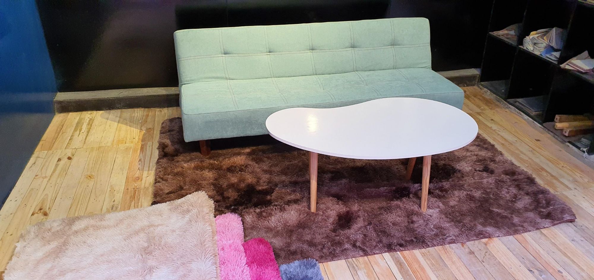 Sofa bed màu xanh pastel. Sofa bed. Sofa giường. Bed.