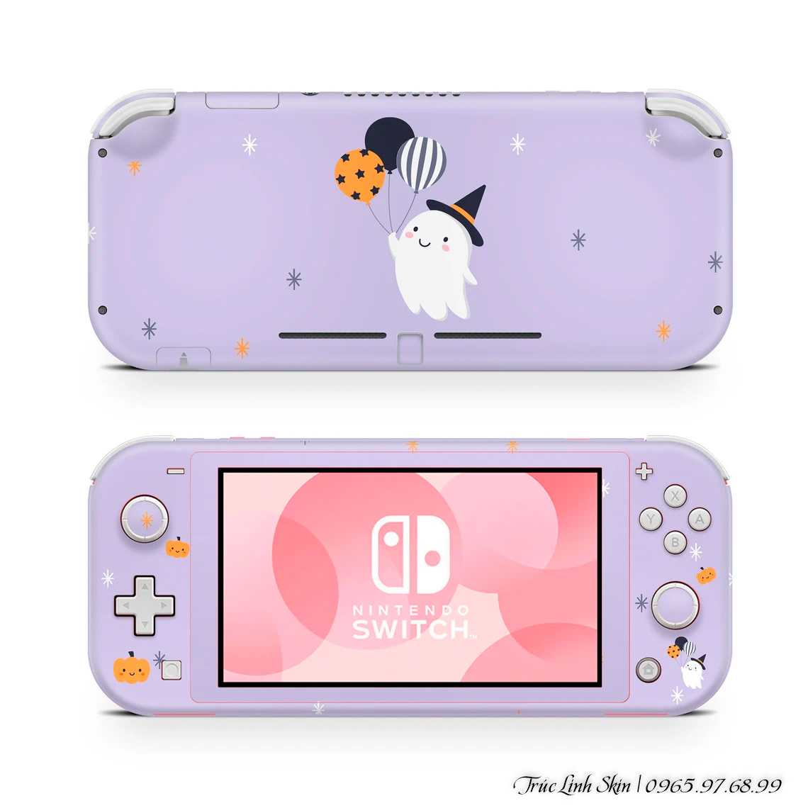 Skin decal dán Nintendo Switch Lite mẫu Halloween (đã cắt sẵn, dễ dán)