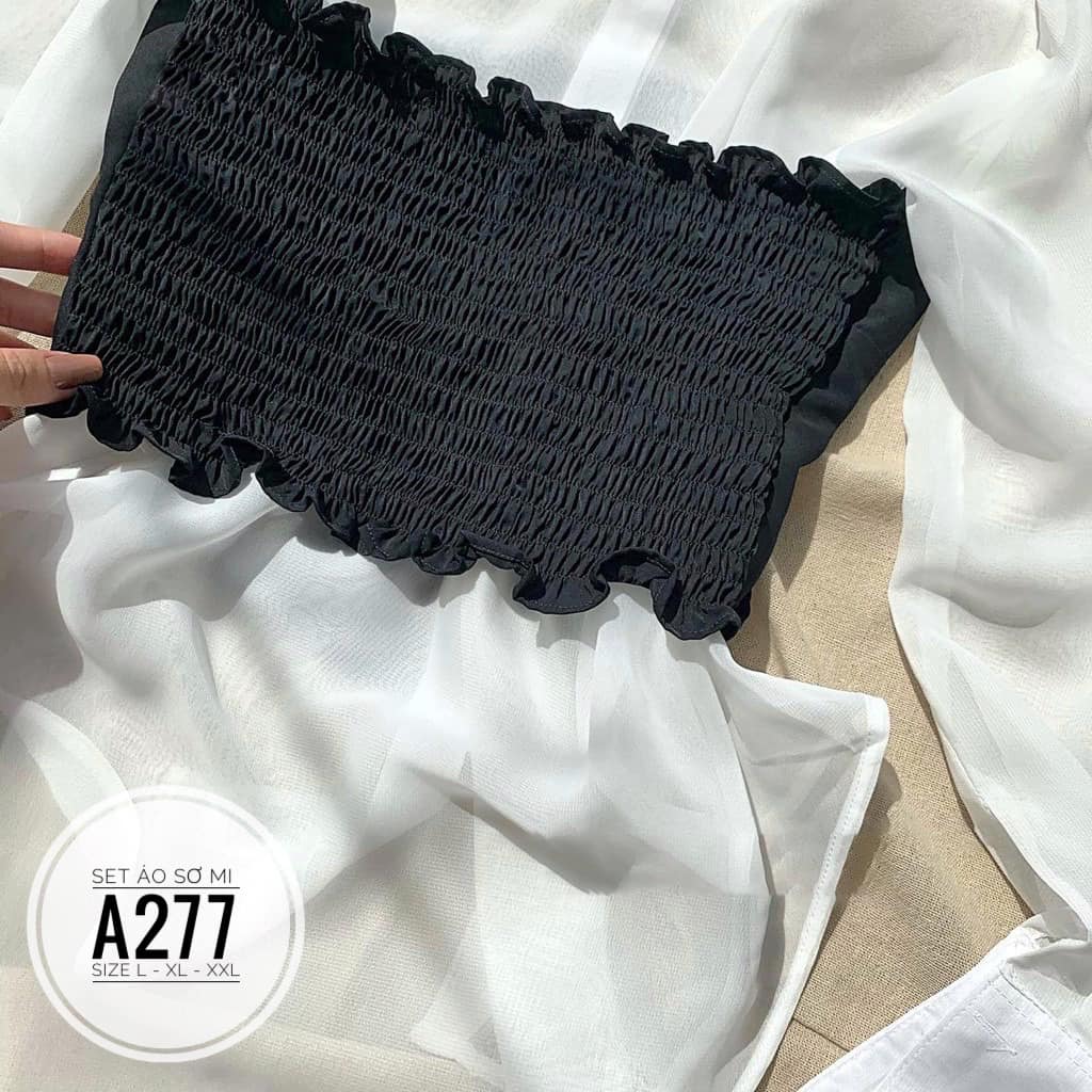 SET ÁO SƠ MI BIGSIZE + ÁO ỐNG ĐEN BIGSIZE