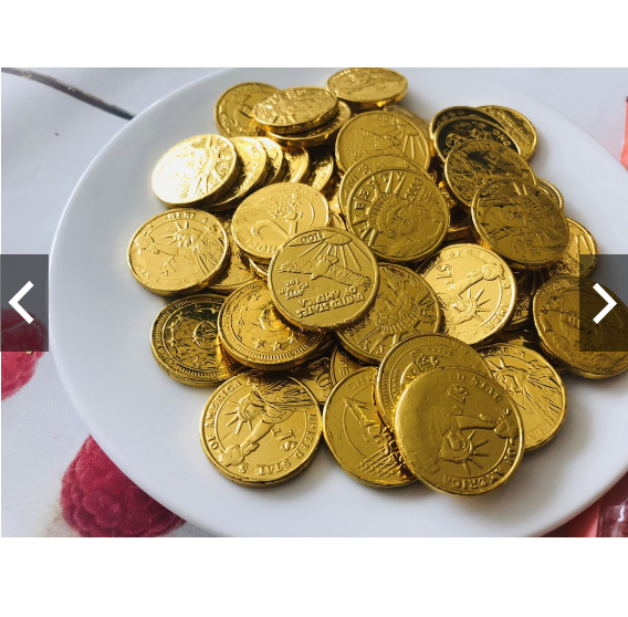 Chocolate Shaped Like a Round Gold Coin