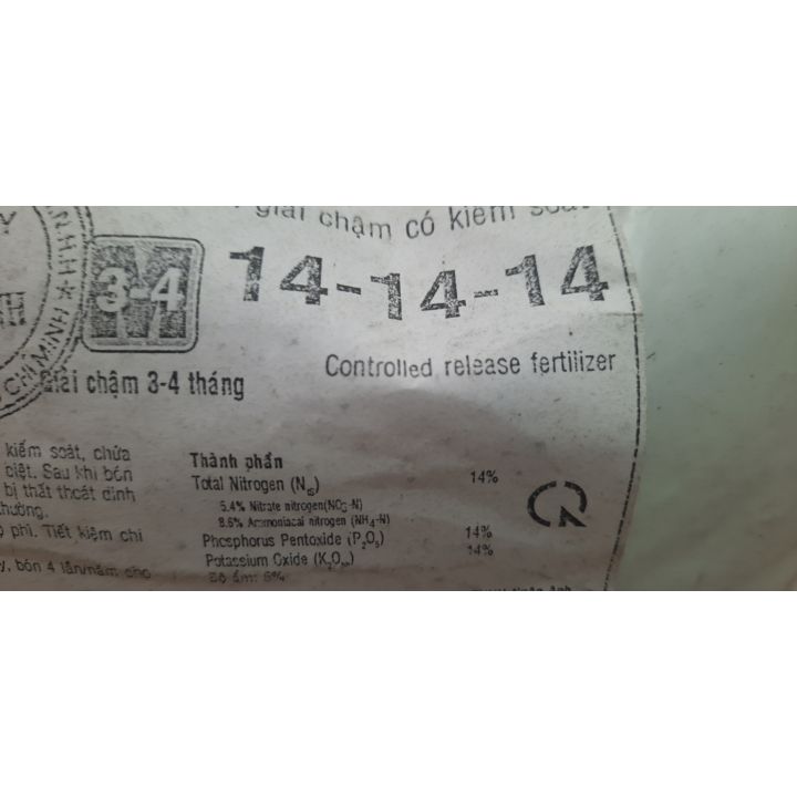 100gr phân tan chậm hạt vàng Oscomote 14.14.14