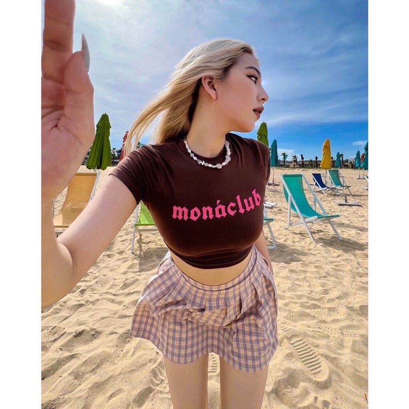 Áo Thun Croptop Monaclub Trơn A147