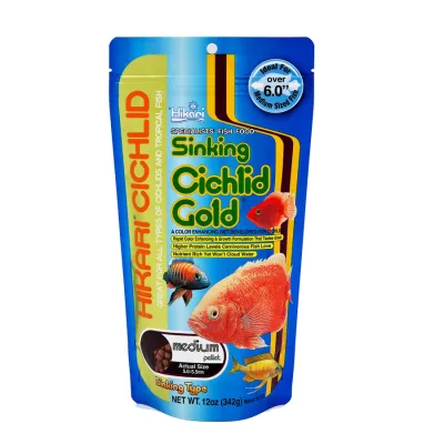 [HCM]Thức ăn tăng màu cho cá Cichlid hạt lớn 342gram Hikari Sinking Cichlid Gold tai tượng hồng két hoàng tử